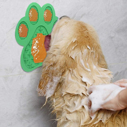 Dog Licking Mat for Anxiet Peanut Butter Slow Feeder Bowls Licking Pad with Strong Suction to Wall for Pet Bathing,Grooming,And Training (Green)