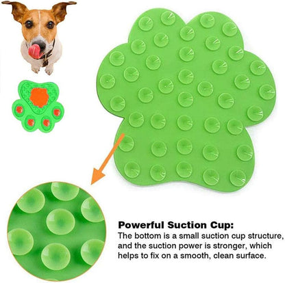 Dog Licking Mat for Anxiet Peanut Butter Slow Feeder Bowls Licking Pad with Strong Suction to Wall for Pet Bathing,Grooming,And Training (Green)